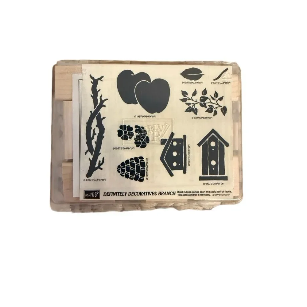 Vintage Brand New in Box Stampin’ Up Definitely Decorative Branch 1997 Stamps